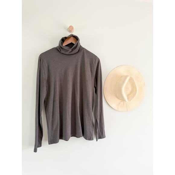 J Crew Factory | NWT | 100% Cotton Tissue Turtleneck | Gray | Sz L - Picture 1 of 7